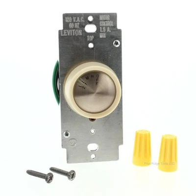 Ventilador de techo Leviton marfil 4 velocidades control silencioso 1,5 A un solo polo encendido/apagado 6639-i Foto 1 de 4