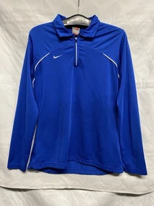 Nike Team Woman Medium Blue Quarter Zip Sweater Dri-Fit Running Workout - Picture 1 of 8