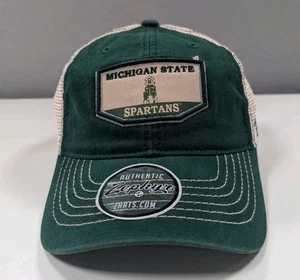 Michigan State Spartans Zephyr Logo Mesh Trucker Hat Cap Snapback Green One Size - Picture 1 of 11