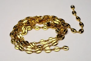 1 METERS LONG ! 18K GOLD FILLED COFFEE LINK CHAIN NECKLACE SCRAP CRAFT 30,6g - Picture 1 of 8