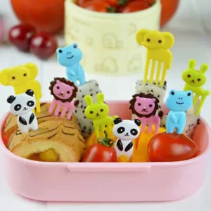 10PC Kids Animal Food Fruit Picks Forks Bento Lunch Gifts Box HOTAU- A7R8 - Picture 1 of 6