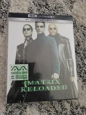 THE MATRIX RELOADED 4K UHD Blu-ray MANTA LAB Embossed Steelbook Full Slip Cover - Image 1 of 4
