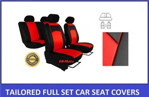 Juego completo de fundas de asiento a medida de cuero ecológico rojo Skoda Octavia Mk3 / III 2013-2020 - Imagen 1 de 8