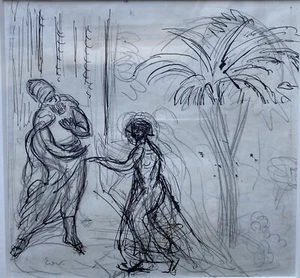 ÉMILE OTHON FRIESZ, Ink and graphite study, initial signature - Picture 1 of 5