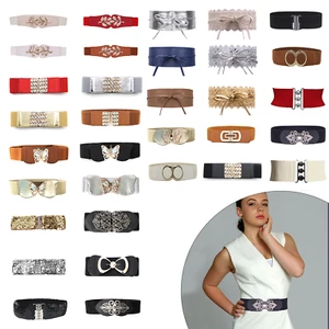 Ladies Fashion Women Wide Belt Elastic Stretch Waist Belt Various Design - Picture 1 of 70