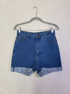 Bob Jeans Girls Short 13/14 Blue Cotton Blend High Rise Cuff Hem Regular Fit - Picture 1 of 18