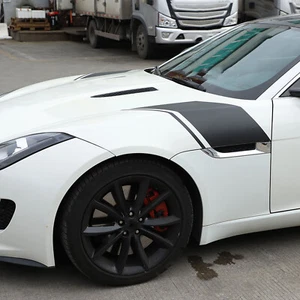 Carbon Fiber Texture Hood Graphic Accent Decal Vinyls Fits Jaguar F-TYPE 13-20 - Picture 1 of 12