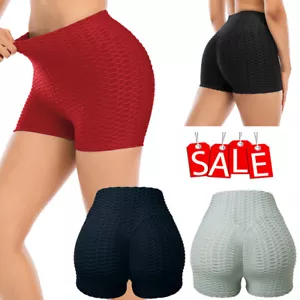 Womens Leggings High Rise Yoga Pants Gym Shrink Hip Lift Sports Shorts US STOCK - Picture 1 of 17