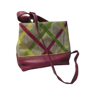 Tommy Hilfiger Maroon Green Yellow Purse - Picture 1 of 6