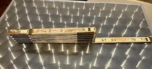 Vintage LUFKIN X36 Red End Accordion Extension Rule Folding Wood Ruler 72" USA - Picture 1 of 4