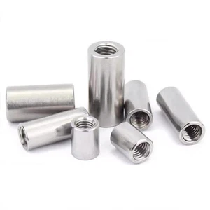 M8 Edelstahl V2A Gewindemuffen Rund Verbindungsmutter Langmutter Distanzmuffe - Bild 1 von 50