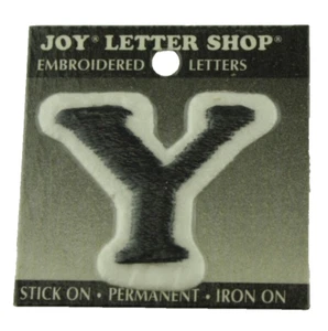 Joy Letter Shop Letra Bordada Negra Y 1.5" Palo Hierro Sobre Apliques Artesanía - Imagen 1 de 2