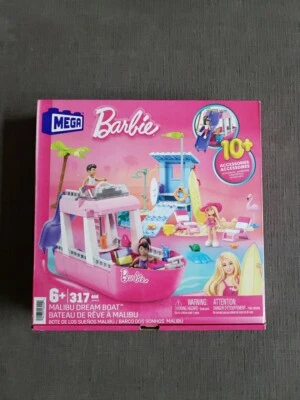 MEGA Barbie Malibu Dream Boat Building Playset 317 Pieces HPN79 Brand New!  - Image 1 of 4