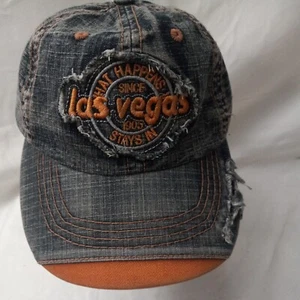Denim Distressed "What Happens Stays in Vegas" Youth Patch Hat Cap - Picture 1 of 5