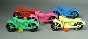 1960s Hong Kong Vintage Motorcycle Plastic Toy Models Set of 5 Old Stock 1:43