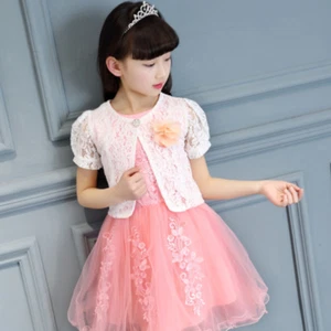 Baby Girl Short Sleeve Bolero Shrug Lace Short Cardigan Shawl Party Dress Cape - Picture 1 of 14