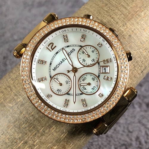 Orologio Michael Kors Parker Donna MK 5491 Abito MOP Cronografo 39mm Quarzo 6 1 4"