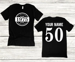 Maglietta Edizione Limitata 1975 Personalizzata 50° Compleanno Regalo 50 Anni Uomo Donna - Foto 1 di 5