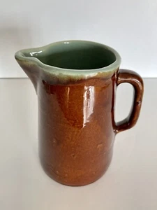 Vintage 1960s Studio Art ~ Glazed Ceramic Brown/Green Pottery ~ 7” Pitcher - Picture 1 of 7