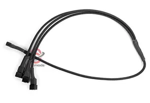 Shakmods 3 pin Fan to 3 ways Y Splitter 60cm Black Sleeved Extension Cable PSU - Picture 1 of 4