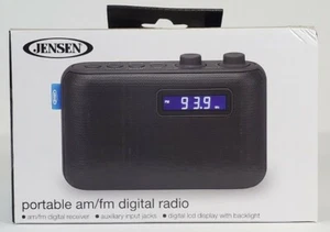 Jensen Portable AM/FM Digital Radio Auxiliary Input LCD Display with Backlight - Picture 1 of 8