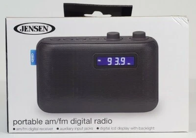 Jensen Portable AM/FM Digital Radio Auxiliary Input LCD Display with Backlight - Image 1 of 4