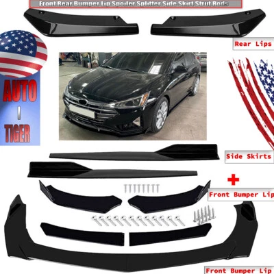 Kit corpo divisor spoiler labial para Hyundai Elantra 0-21 dianteiro + saias laterais - Imagem 1 de 4