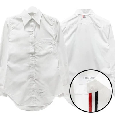 Thom Browne Three Stripes Grosgrain Poplin Shirt 144253592 - Image 1 of 4