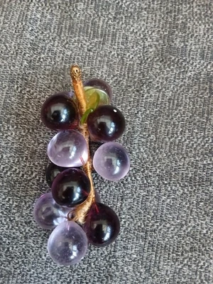 Vintage 1940 50s Glass Grapes Cluster - Image 1 of 3