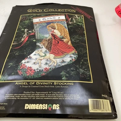 The Gold Collection Dimensions cross stitch kit Angel Of Divinity Stocking 8478 - Image 1 of 4