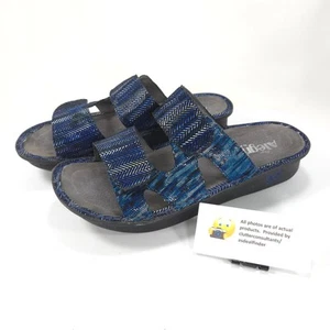 Alegria Double Strap Leather Slide Sandal Casual Womens Size 11 41 CAM-140 Blue - Picture 1 of 9