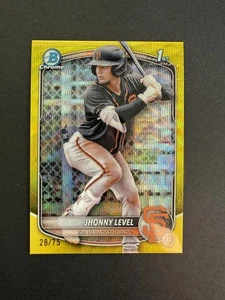 Jhonny Level #28/75 2025 lst Bowman Chrome Yellow Wave Refractor BCP-147 Giants - Picture 1 of 2