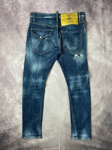 DSQUARED2 Kenny Jean Mens Distressed Twised Denim Patchwork 46 Made in Italy - Picture 1 of 13