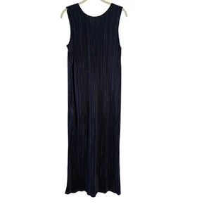 Nic + Zoe Navy Crinkle Pleat Sleeveless Lightweight Dress Sz M - Picture 1 of 7