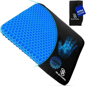 SelectSoma Large Gel Seat Cushion for 18.5 X 17.5 inches, Size Blue - Picture 1 of 7