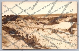 Antike 1912 RPPC Männer legen Eisenbahn Schienen Long Cove Maine Echtfoto Postkarte - Bild 1 von 14