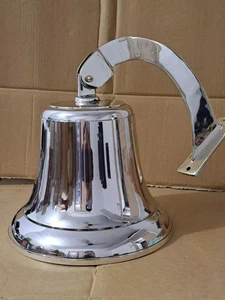 Timbre de puerta de barco grande de latón 18" acabado cromado náutico colgante montado en la pared regalo - Imagen 1 de 8