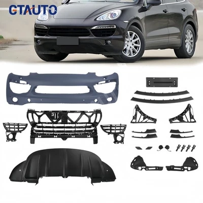 Front Bumper Grille Valance Fog Light Bezel Trim For 2011-2014 Porsche Cayenne Foto 1 de 4