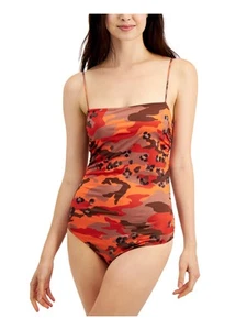 GUESS Womens Orange Camouflage Bodysuit M - Picture 1 of 6