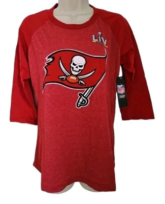 Fanatics Tampa Bay Bucaneers 3/4  Sleeve Top Super Bowl LIV #12 Tom Brady Sz L - Image 1 of 4