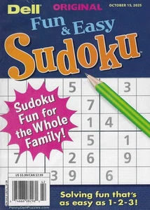 Dell Original Fun & Easy Sudoku Puzzles October 15th  2025 Digest Size - Picture 1 of 1