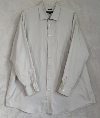 Pronto Uomo Men's 19 (36/37) Tall Dress Shirt Button Down Gray Non-Iron Classic - Image 1 of 4