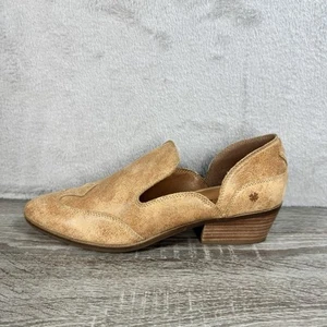 Lucky Brand Mahzan Leather Shootie Tan Suede Ankle Bootie Western Size 10 (read) - Picture 1 of 8