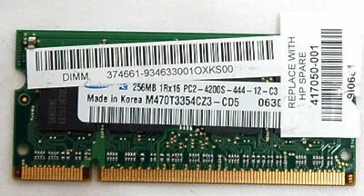 Portátil 256mb DDR2 PC4200 533mhz RAM 417050-001 portátil computadora memoria Foto 1 de 2