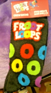 FROOT LOOPS FRUIT LOOPS Socks Men's Size 6-12  One Pair  Novelty Socks - Picture 1 of 1