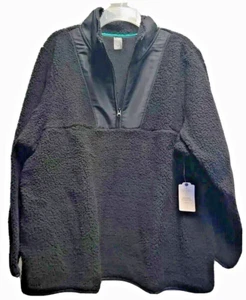 CHAQUETA PULÓVER NUEVA CON ETIQUETAS Mujer Plus ST JOHNS BAY 1/4 Cremallera Talla 2X Negra SHERPA $50 - Imagen 1 de 3
