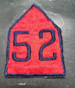 Unknown Embroidered Vintage Possibly Military Patch Red 52? - Picture 1 of 3