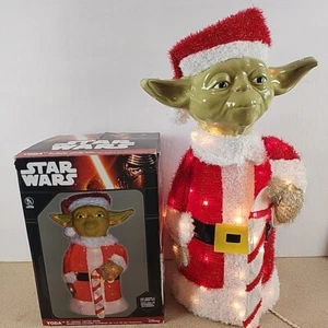 "Star Wars Yoda Kurt Adler 28"" decoración interior/exterior iluminada navideña" - Imagen 1 de 10