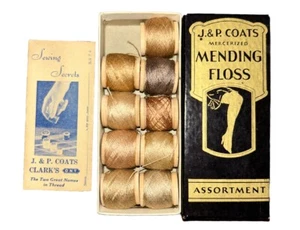 Vintage JP Coats Mending Floss Assortment for Hosiery Original Box Thread - Picture 1 of 7