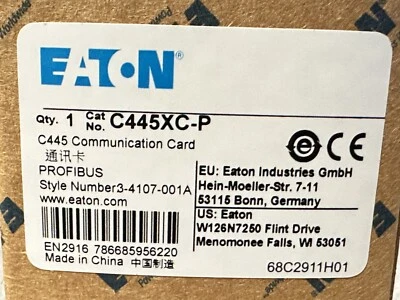 NEW EATON C445XC-P Power Xpert C445 Communication Card  PROFIBUS DPV0/DPV1 - Image 1 of 4